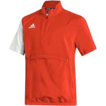 adidas Mens Stadium 1/4 Zip Woven Short Sleeve Golf Top Mens Apparel Shirts & Tops