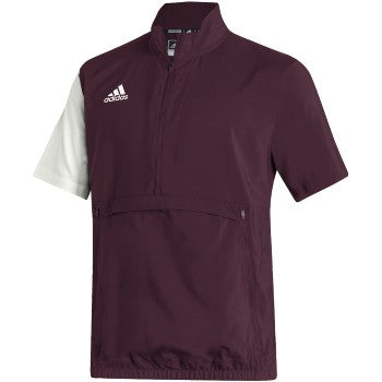 adidas Mens Stadium 1/4 Zip Woven Short Sleeve Golf Top Mens Apparel Shirts & Tops