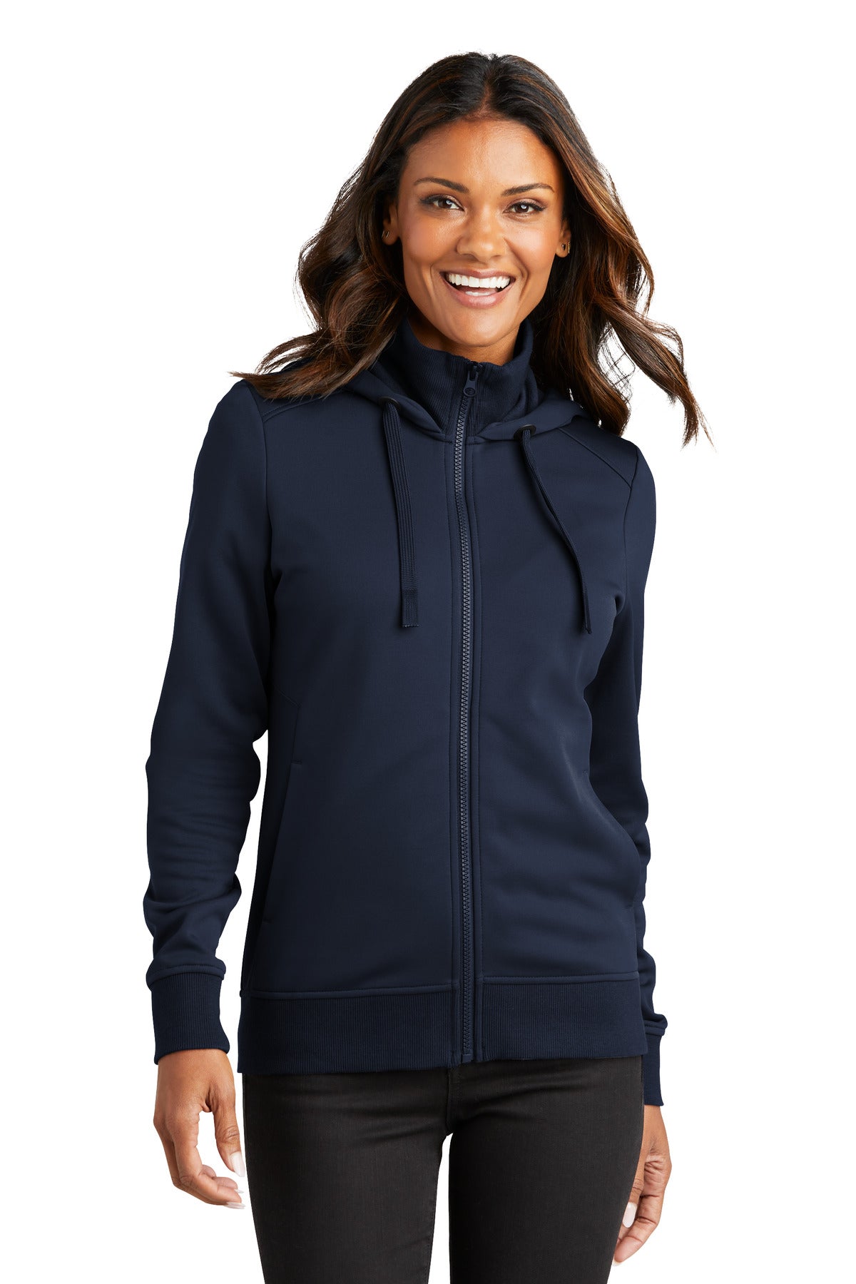 Port Authority Ladies Smooth Fleece Hooded Jacket Womens Apparel Sweatshirts & Fleece