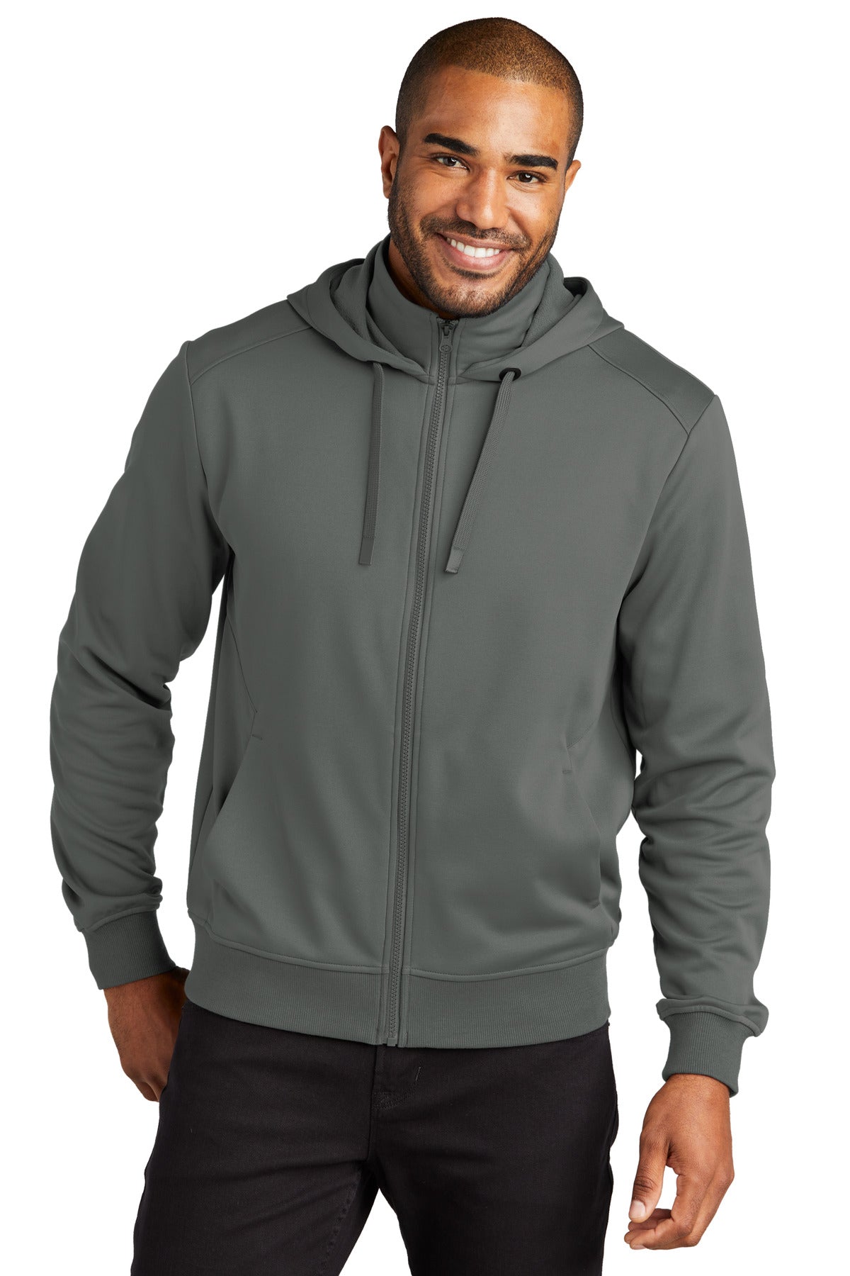 Port Authority Men's Smooth Fleece Hooded Jacket Mens Apparel Sweatshirts & Fleece