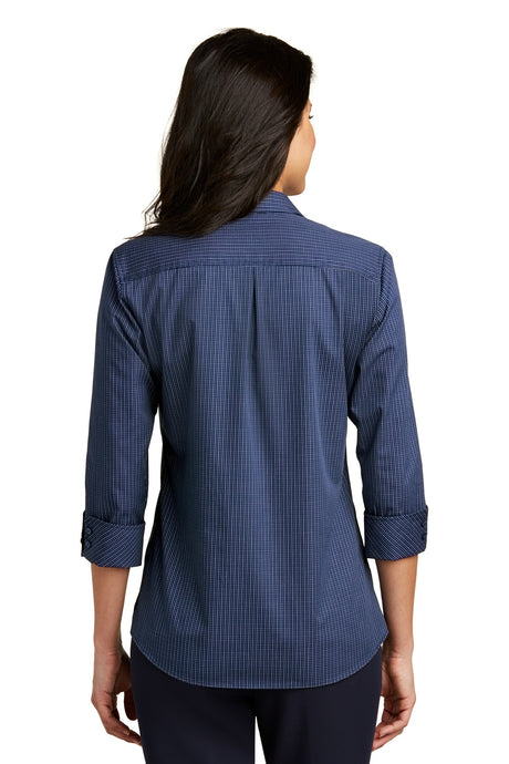 Port Authority Ladies 3/4-Sleeve Micro Tattersall Easy Care Shirt. LW643 Womens Apparel Shirts & Tops