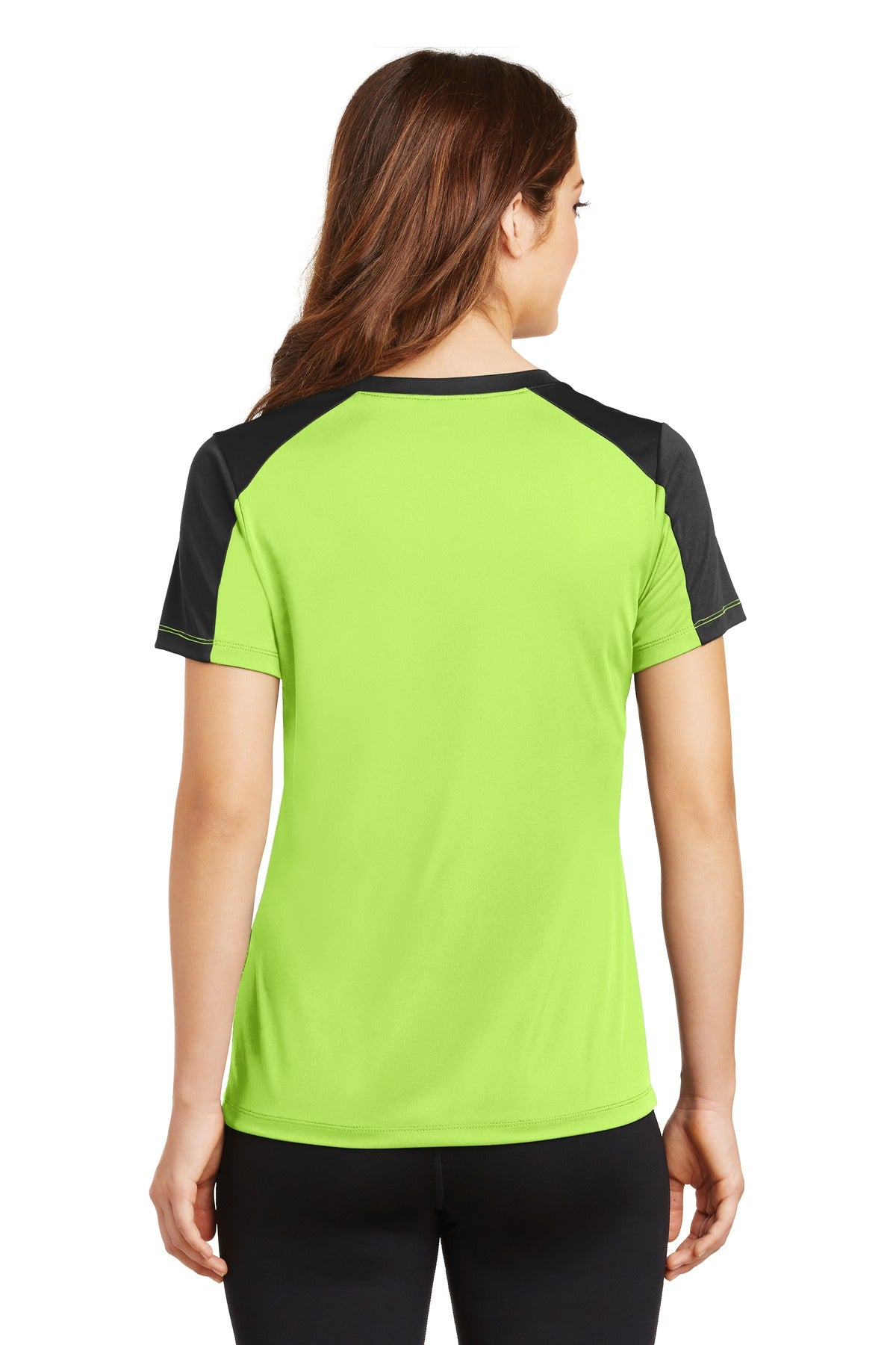 Sport-Tek Women's PosiCharge Competitor Sleeve-Blocked V-Neck Tee LST354