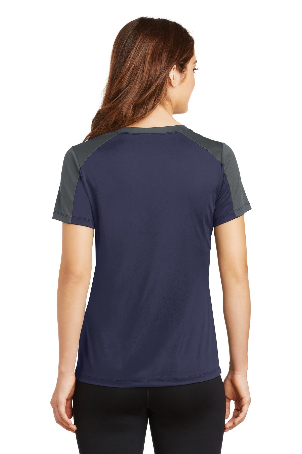 Sport-Tek Women's PosiCharge Competitor Sleeve-Blocked V-Neck Tee LST354