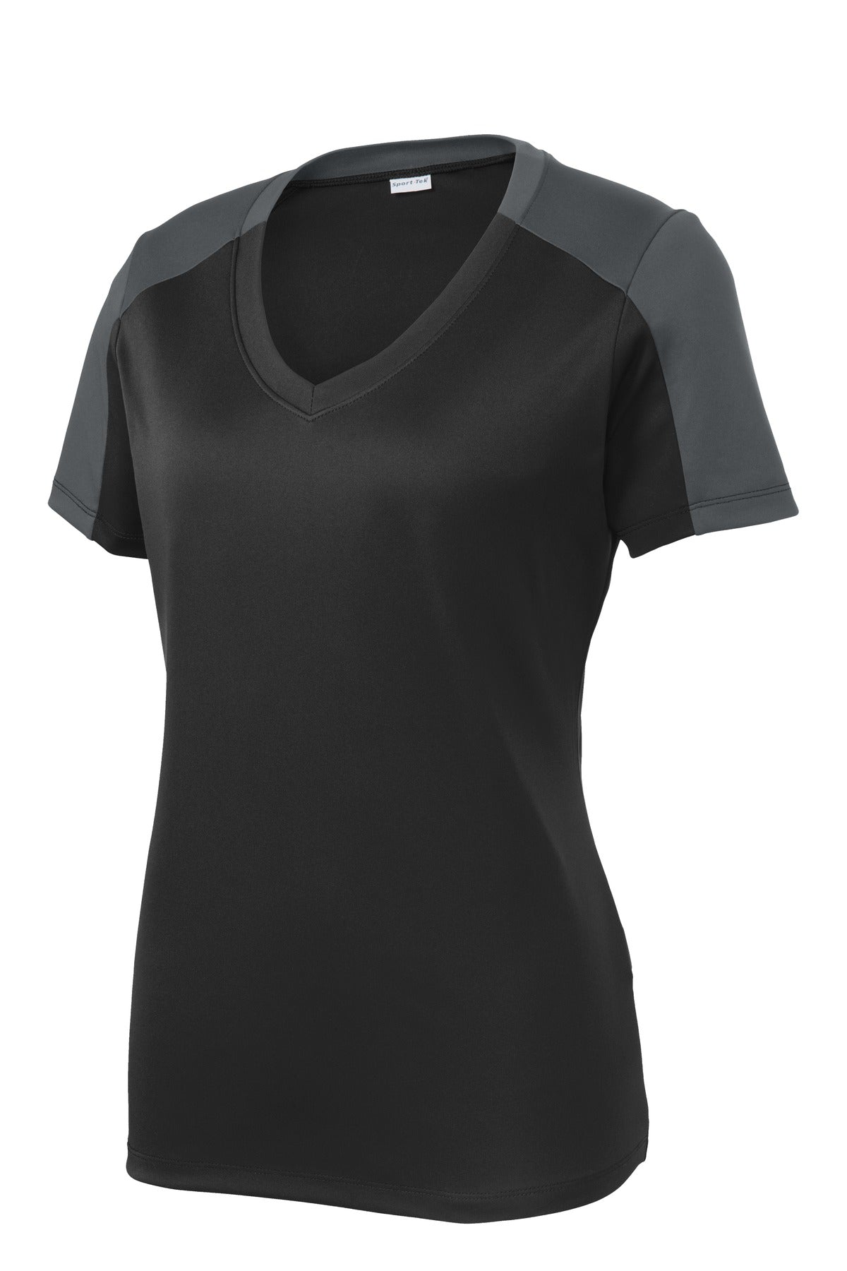 Sport-Tek Women's PosiCharge Competitor Sleeve-Blocked V-Neck Tee LST354