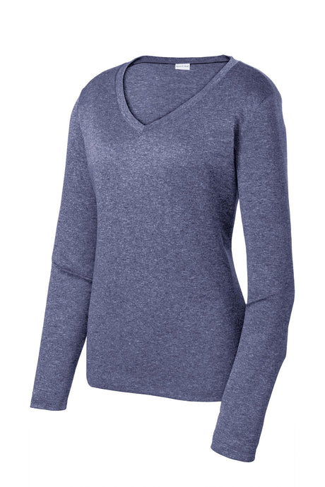 Sport-Tek Women's Long Sleeve Heather Contender V-Neck Tee LST360LS Womens Apparel Shirts & Tops