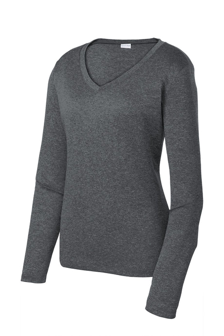 Sport-Tek Women's Long Sleeve Heather Contender V-Neck Tee LST360LS Womens Apparel Shirts & Tops
