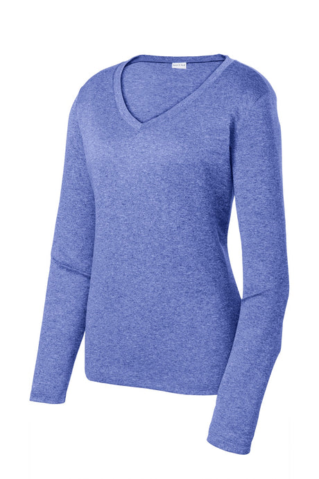 Sport-Tek Women's Long Sleeve Heather Contender V-Neck Tee LST360LS Womens Apparel Shirts & Tops