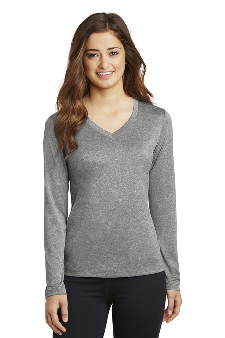 Sport-Tek Women's Long Sleeve Heather Contender V-Neck Tee LST360LS Womens Apparel Shirts & Tops
