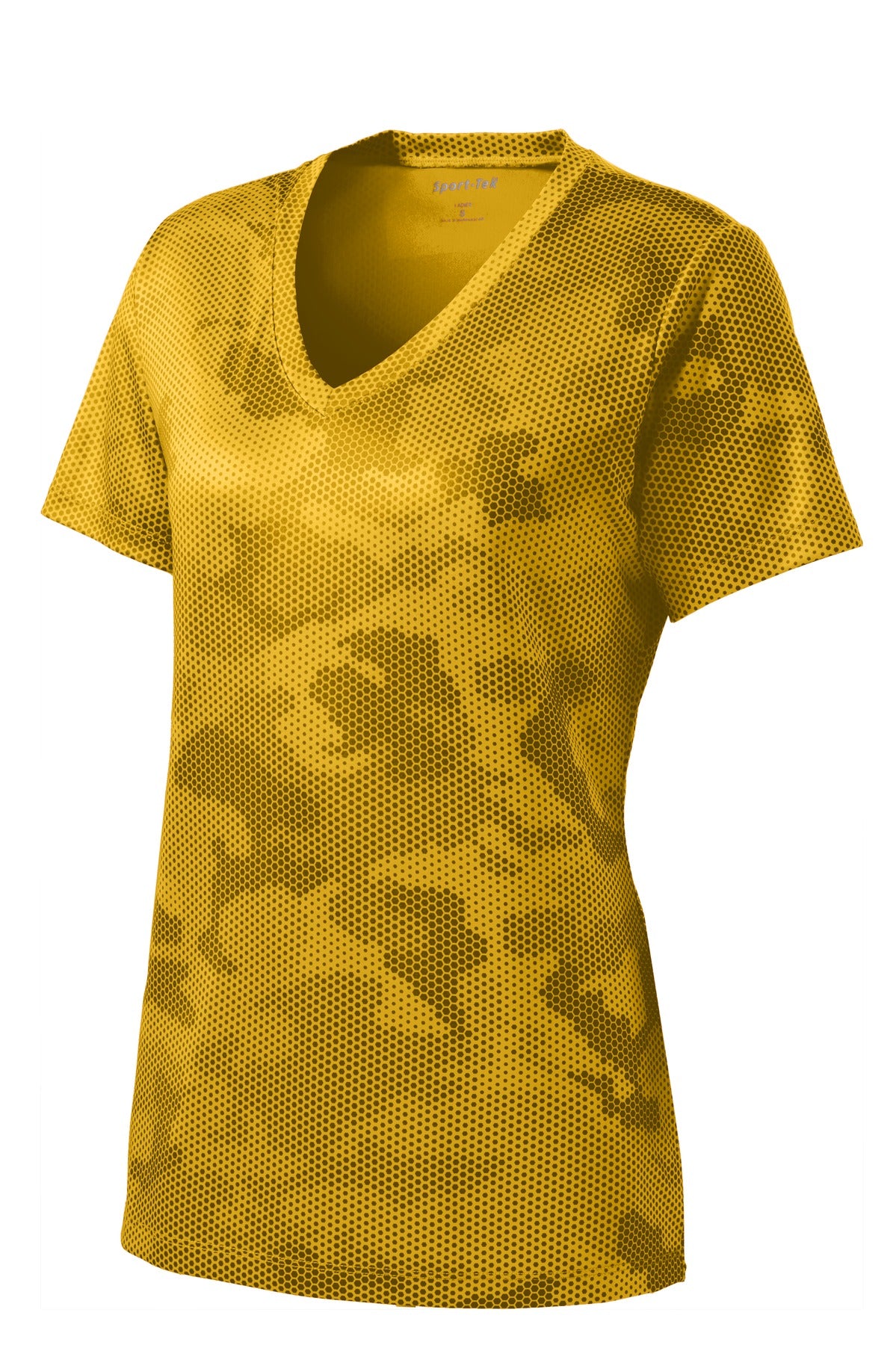Sport-Tek Women's Camo Hex V-Neck Tee LST370