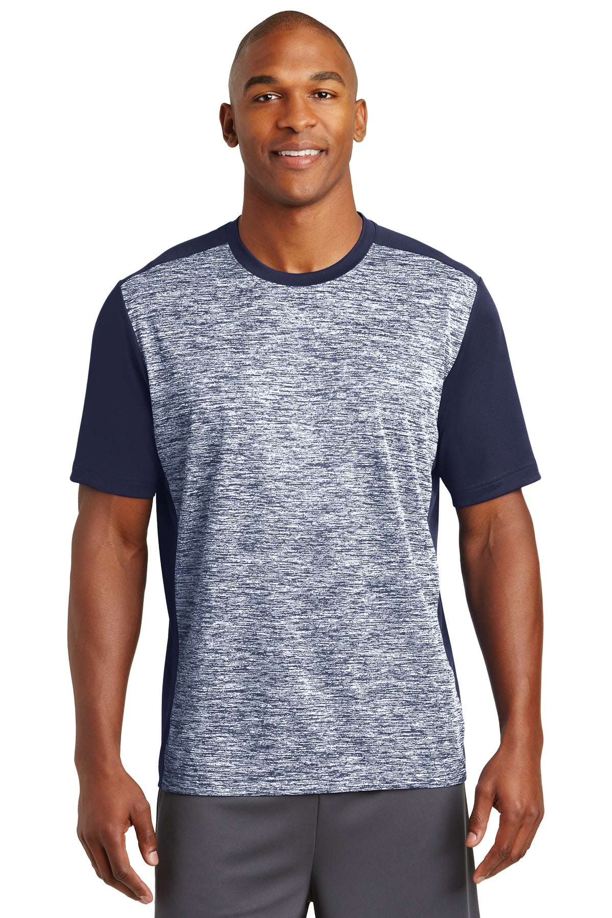 Sport-Tek Men's PosiCharge Electric Heather Colorblock Tee ST395 Mens Apparel Shirts & Tops