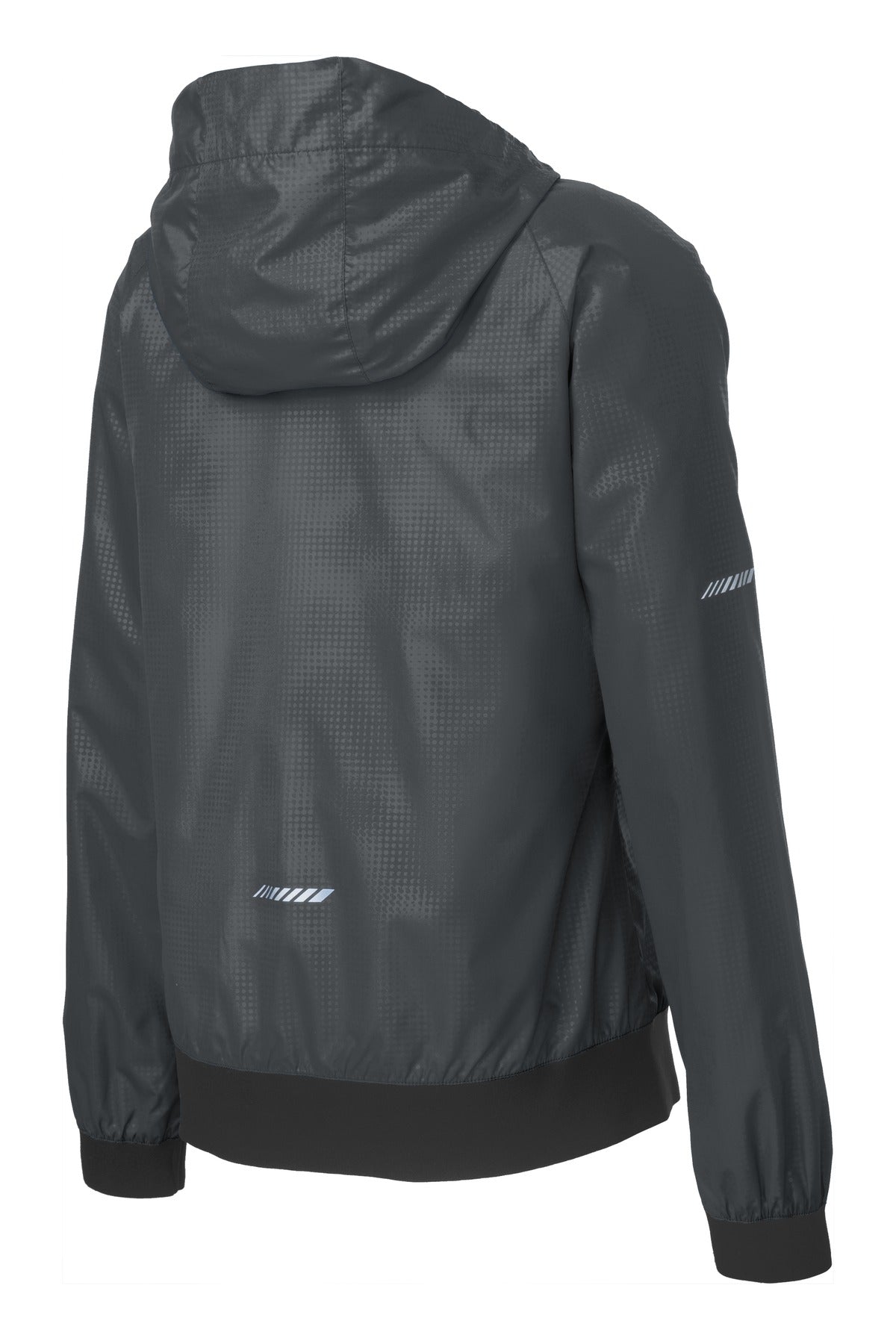 Sport-Tek Women's Embossed Hooded Wind Jacket LST53 Womens Apparel Jackets & Vests