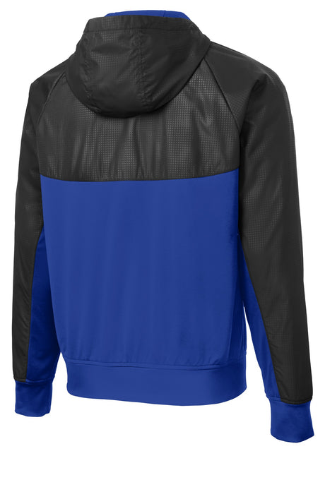 Sport-Tek Men's Embossed Hybrid Full-Zip Hooded Jacket JST50 Mens Apparel Jackets & Vests
