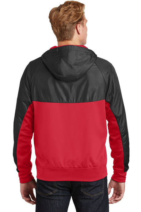 Sport-Tek Men's Embossed Hybrid Full-Zip Hooded Jacket JST50 Mens Apparel Jackets & Vests