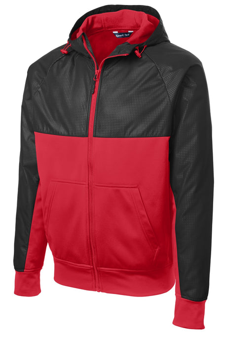 Sport-Tek Men's Embossed Hybrid Full-Zip Hooded Jacket JST50 Mens Apparel Jackets & Vests