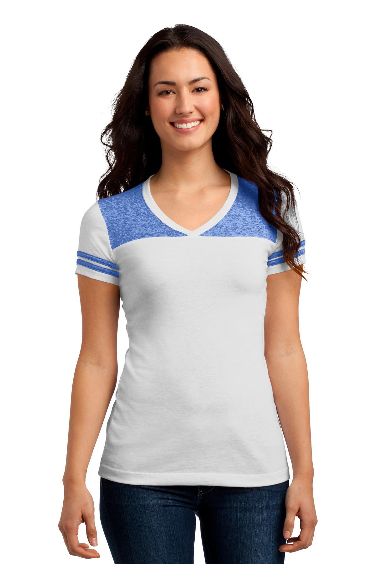 District Juniors Varsity V-Neck Tee. DT264 Womens Apparel Shirts & Tops