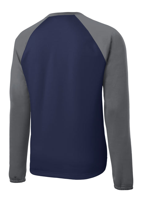 Sport-Tek Men's Sport-Wick Raglan Colorblock Fleece Crewneck ST242 Mens Apparel Shirts & Tops