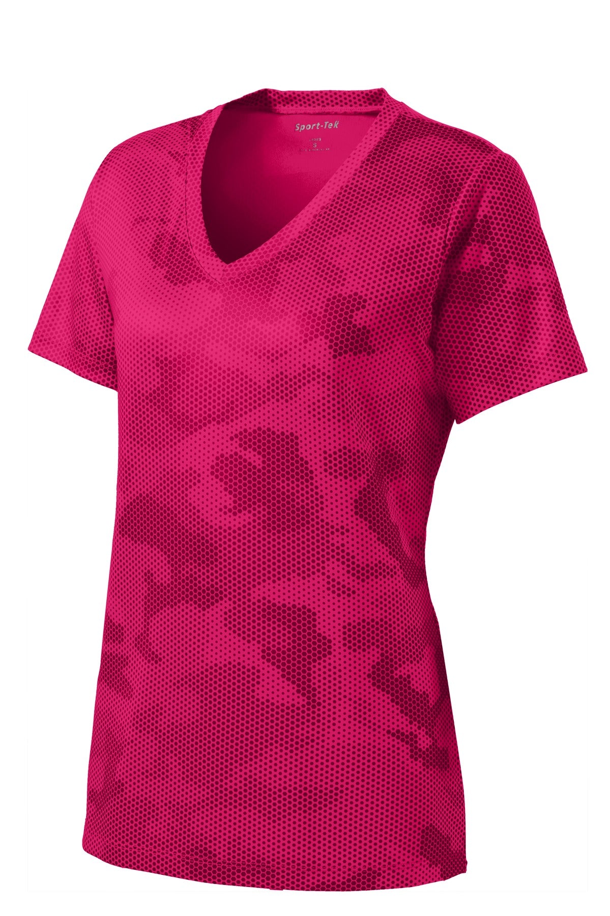 Sport-Tek Women's Camo Hex V-Neck Tee LST370