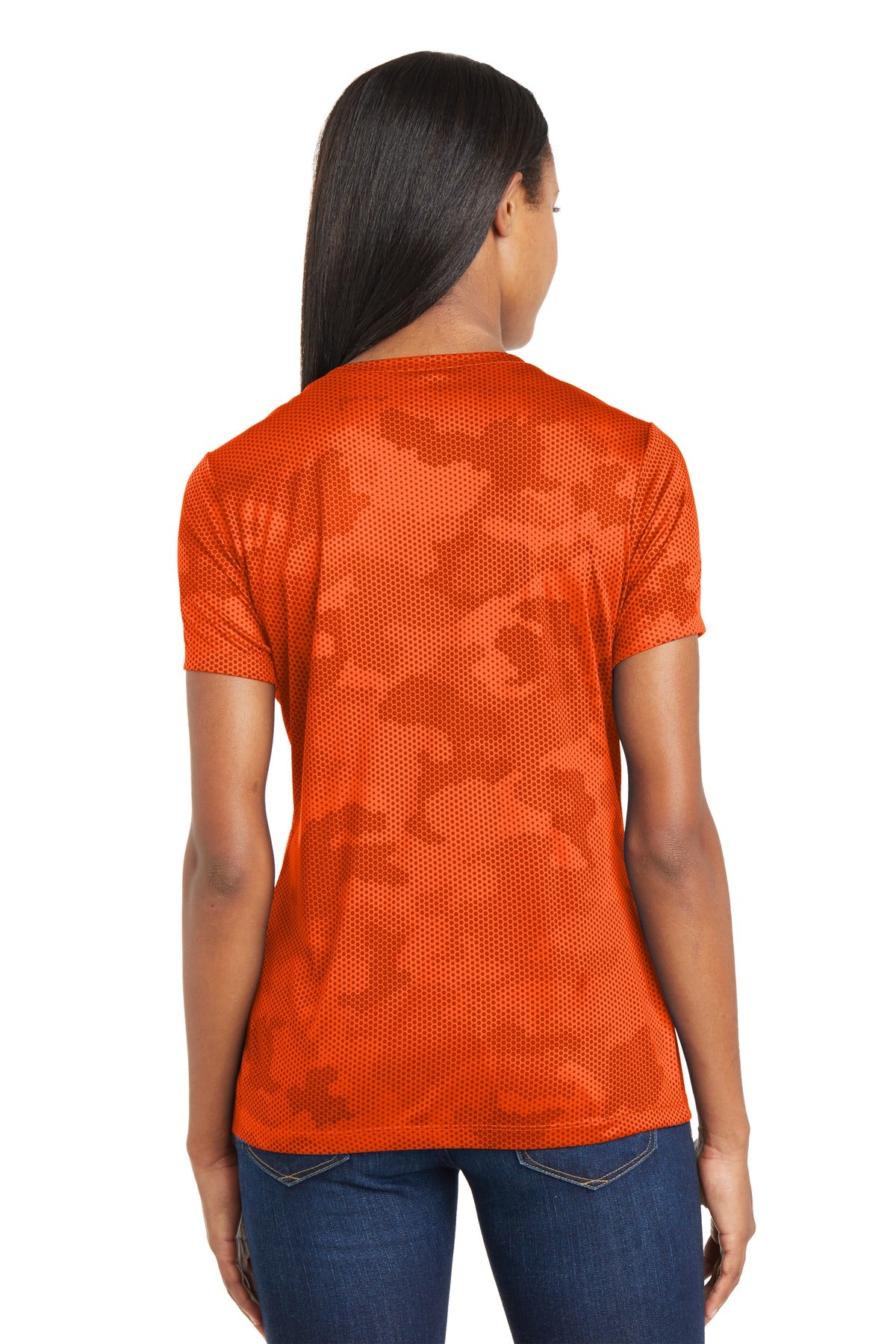 Sport-Tek Women's Camo Hex V-Neck Tee LST370