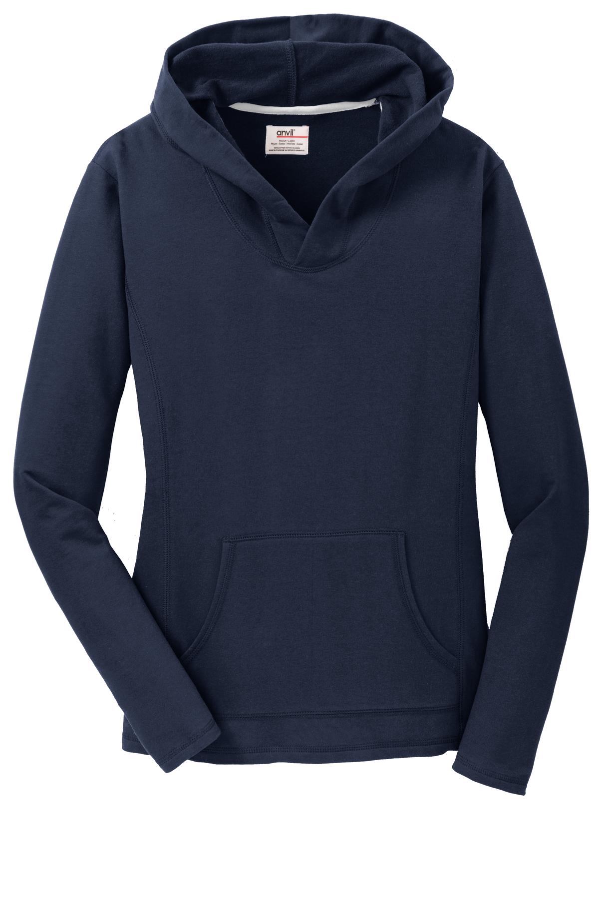 Anvil Ladies French Terry Pullover Hooded Sweatshirt. 72500L Womens Apparel Sweatshirts & Fleece