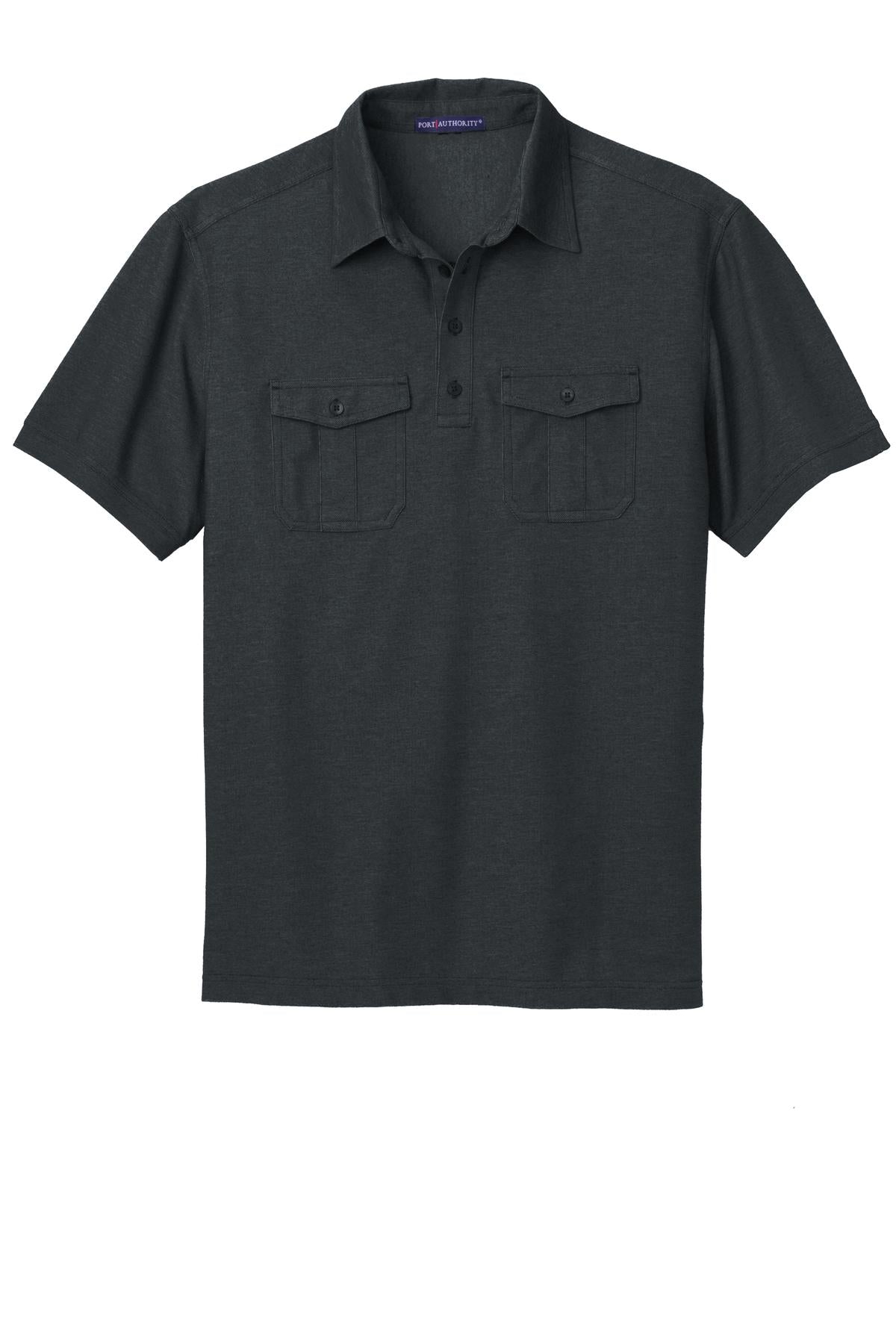 Port Authority Oxford Pique Double Pocket Polo. K557 Mens Apparel Shirts & Tops