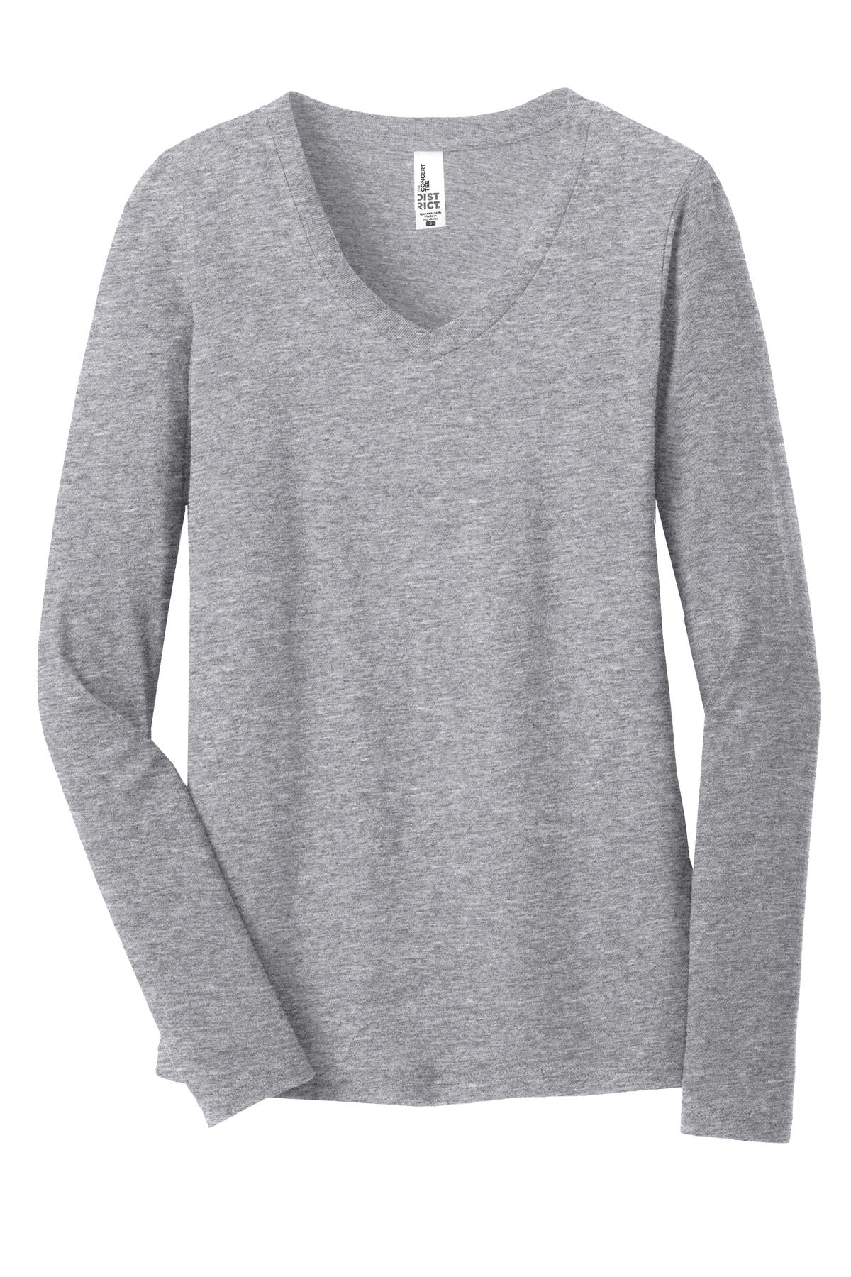 District Juniors The Concert Tee Long Sleeve V-Neck. DT5201 Womens Apparel Shirts & Tops