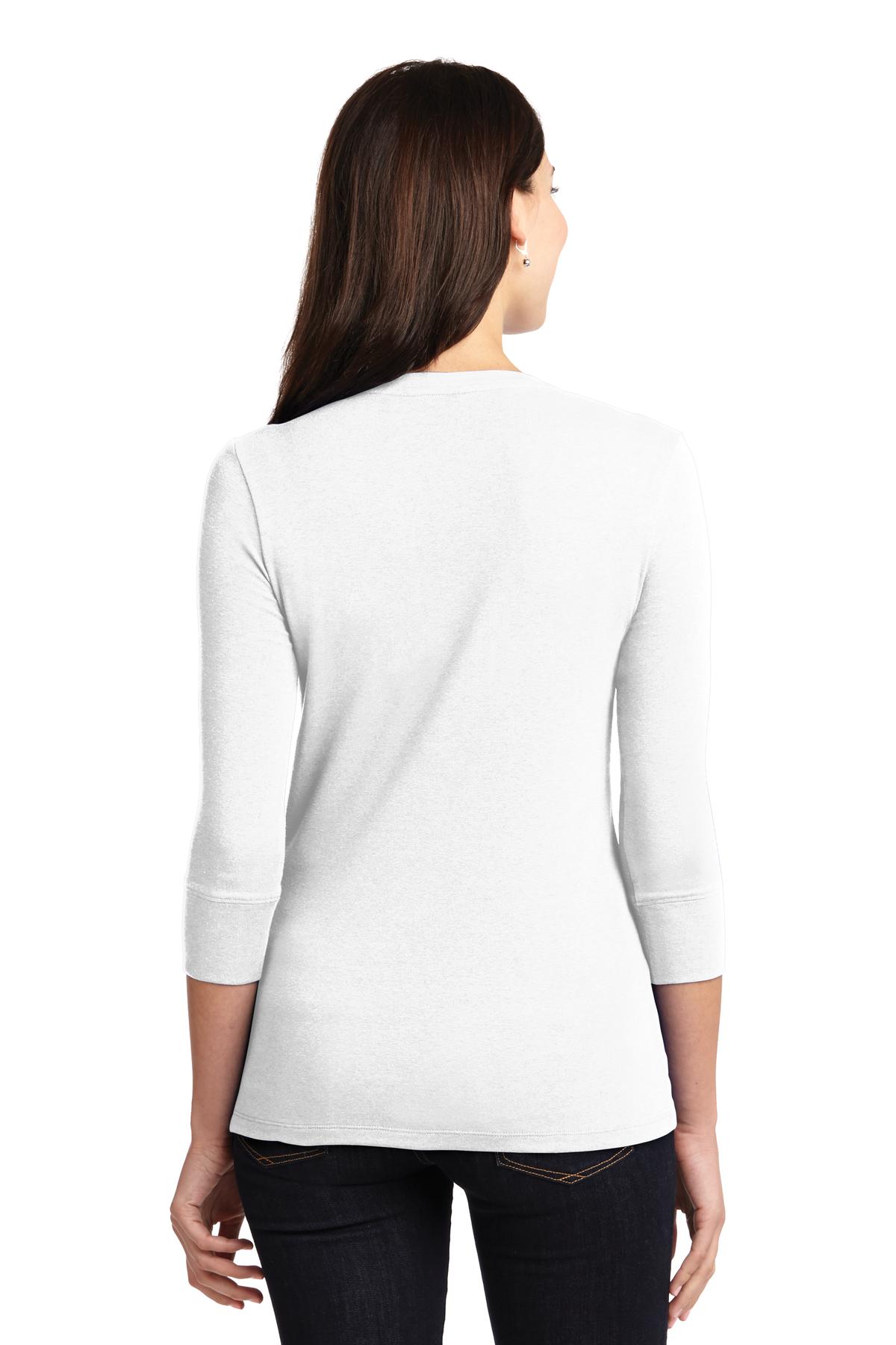 Port Authority Ladies Concept Stretch 3/4-Sleeve Scoop Henley. LM1007 Womens Apparel Shirts & Tops