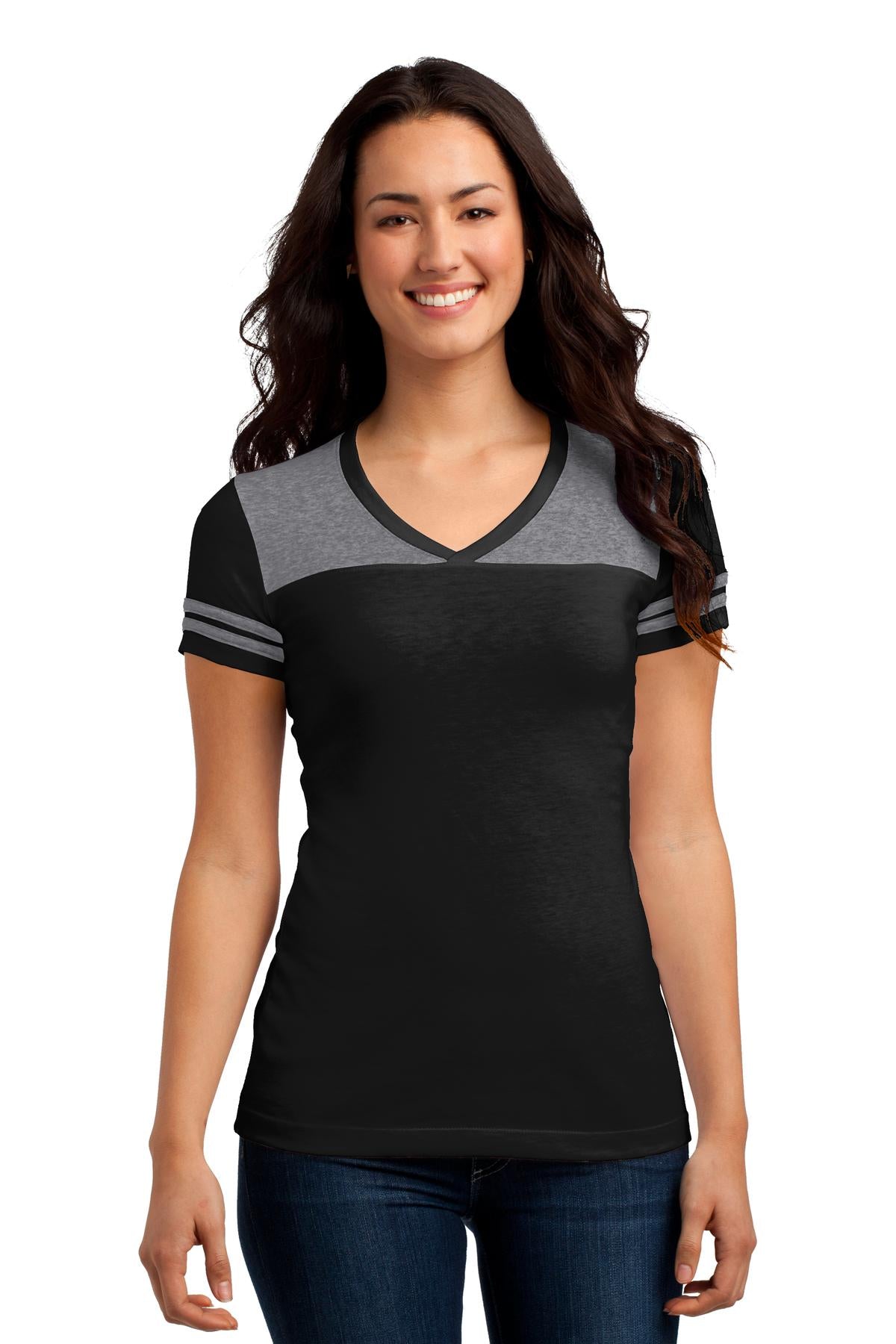 District Juniors Varsity V-Neck Tee. DT264 Womens Apparel Shirts & Tops