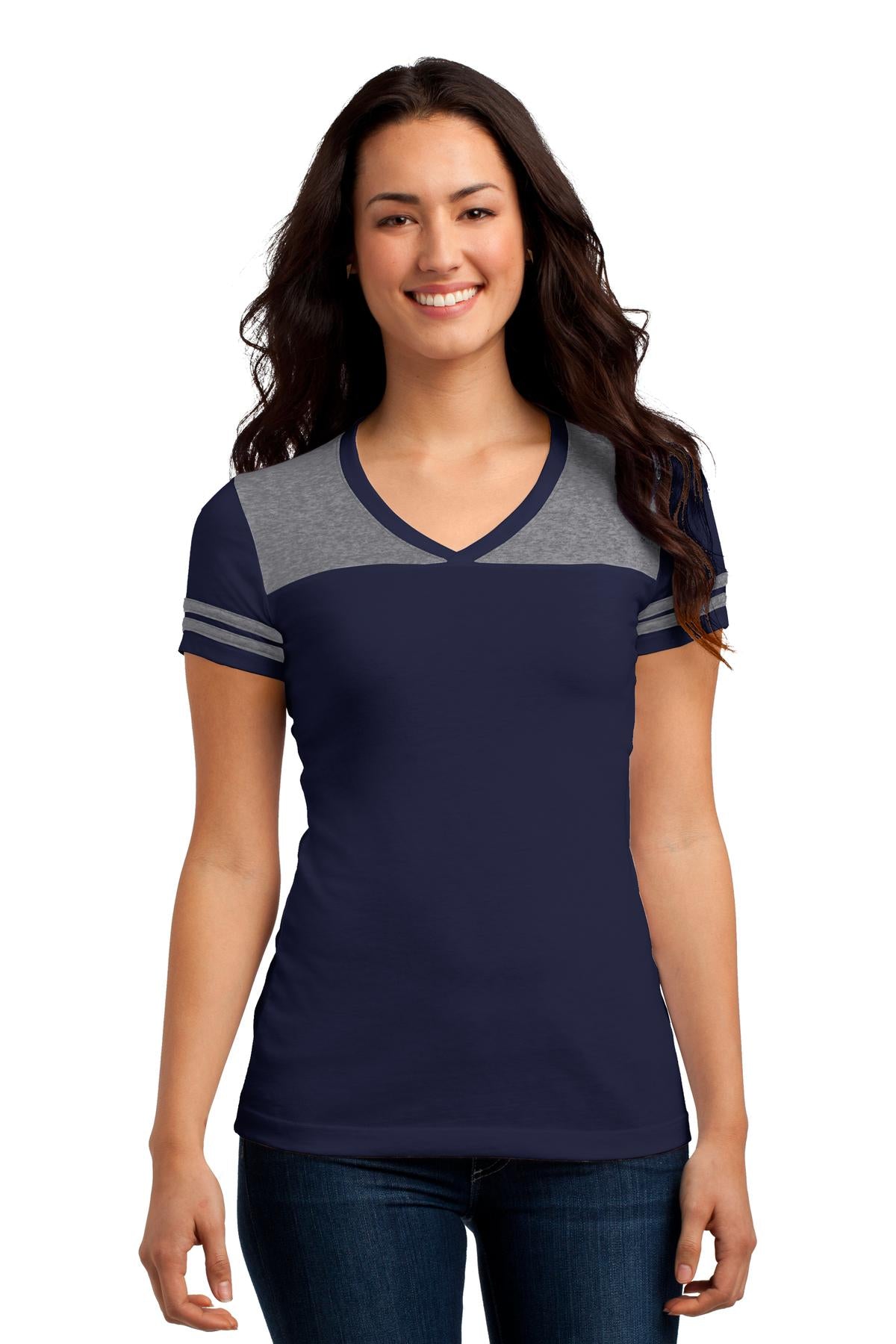 District Juniors Varsity V-Neck Tee. DT264 Womens Apparel Shirts & Tops