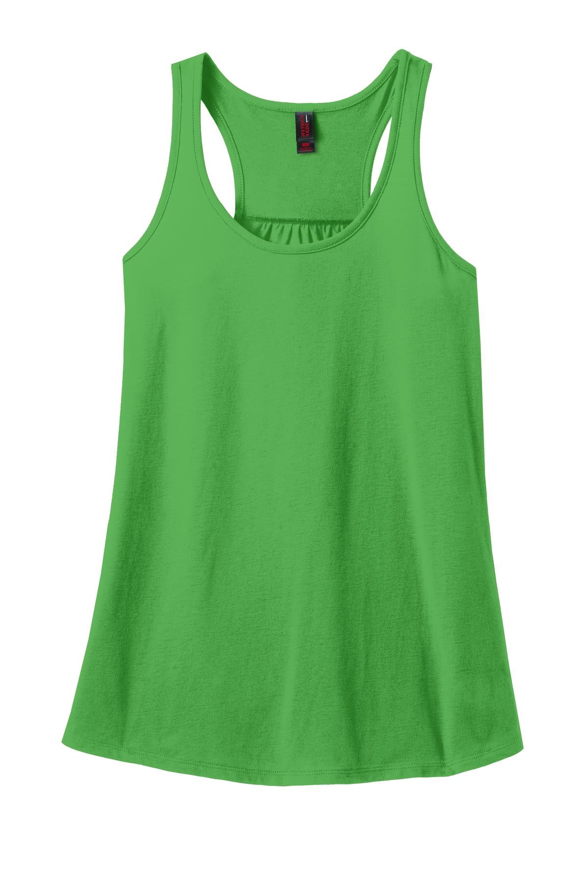 District Made Ladies 60/40 Gathered Racerback Tank. DM420 Womens Apparel Shirts & Tops