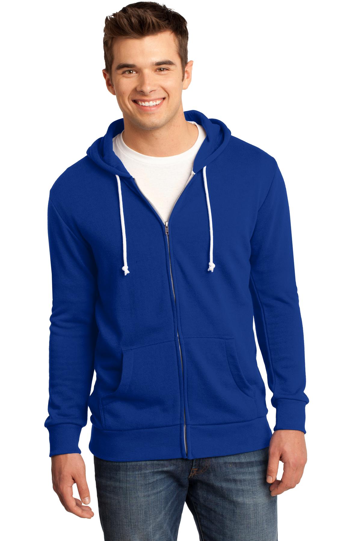 District - Young Mens Core Fleece Full-Zip Hoodie DT190 Mens Apparel Sweatshirts & Fleece