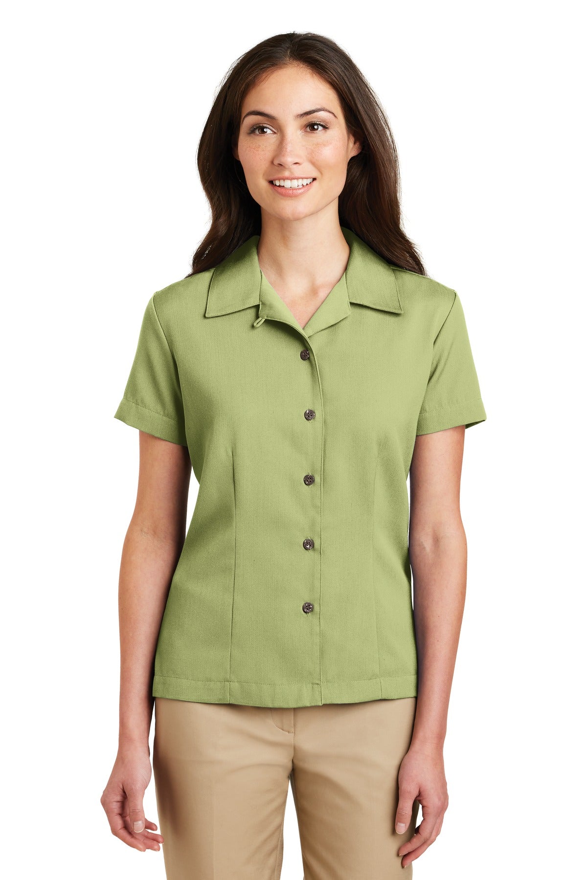 Port Authority Ladies Easy Care Camp Shirt. L535 Womens Apparel Shirts & Tops