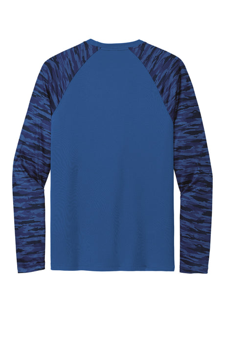 Sport-Tek Drift Camo Colorblock Long Sleeve Tee ST376LS Mens Apparel Shirts & Tops