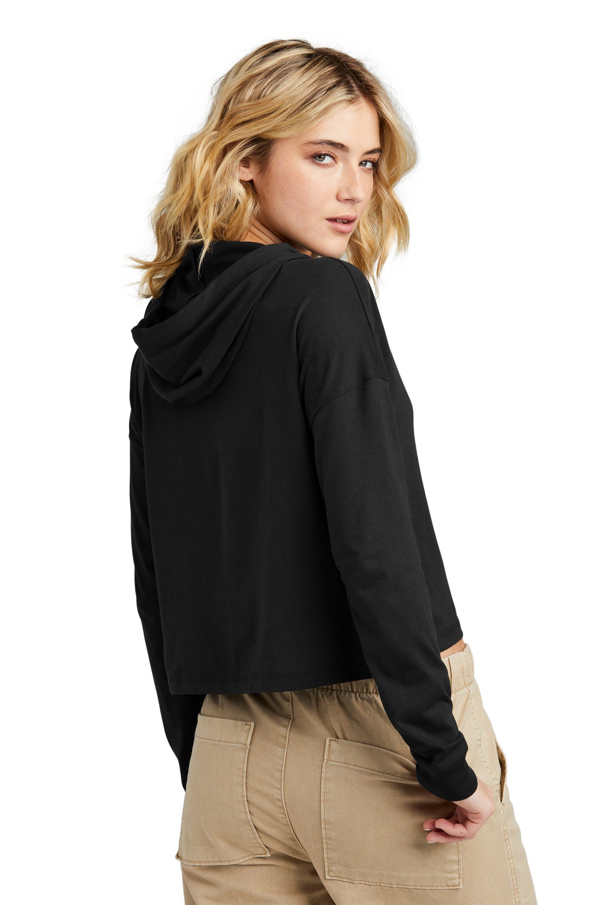 District Women's Perfect Tri Midi Long Sleeve Hoodie DT1390L Womens Apparel Sweatshirts & Fleece