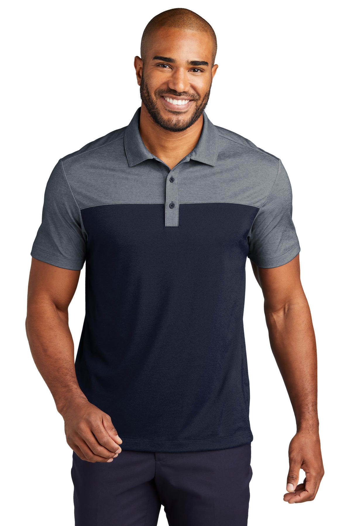 Port Authority Fine Pique Blend Blocked Polo K831 Mens Apparel Shirts & Tops