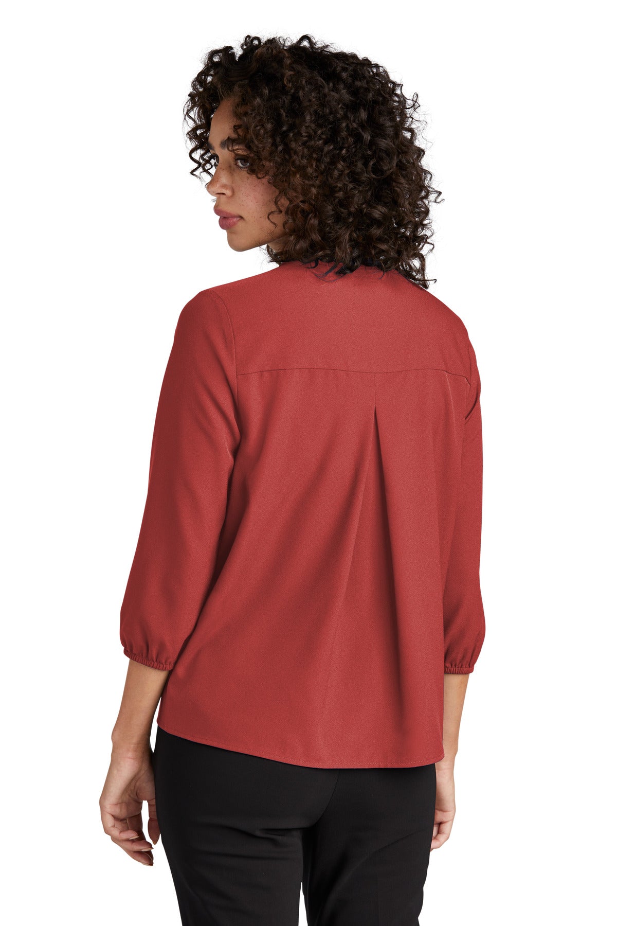 MERCER+METTLE Women's Stretch Crepe 3/4-Sleeve Blouse MM2011 Womens Apparel Shirts & Tops