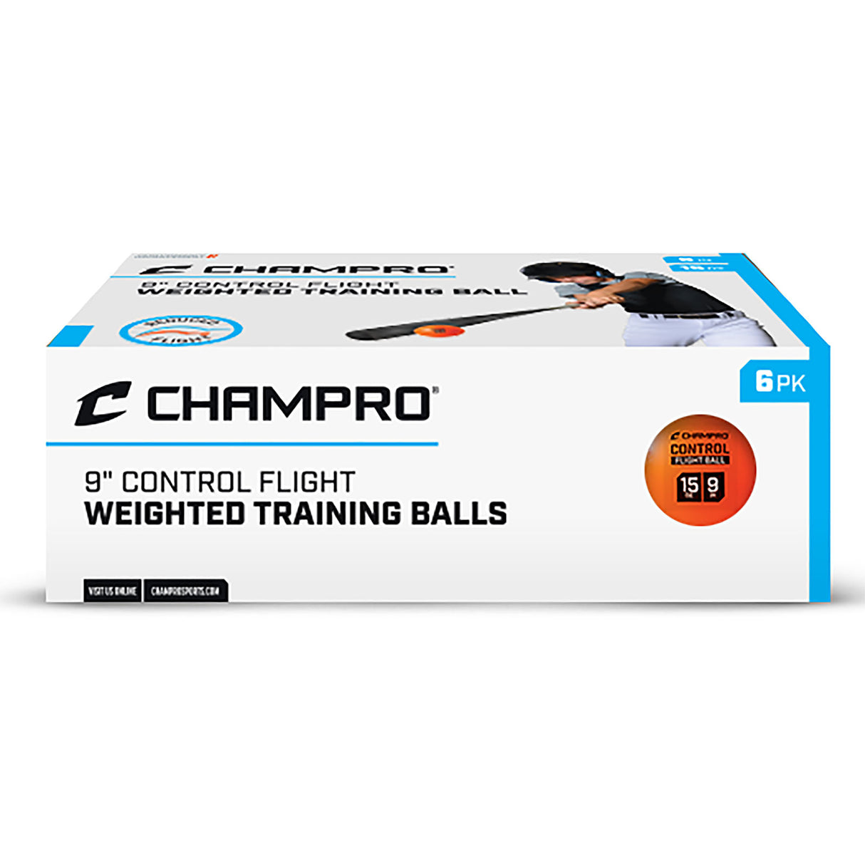 Champro 15oz 9" Control Flight Training Ball - 6-Pack Baseball Baseballs All