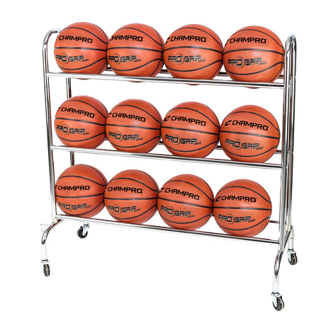 Champro 12 Ball Basketball Rack with Casters Basketball Equipment All