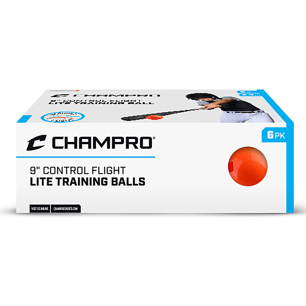 Champro 9" Lite Control Flight Ball - 6-Pack Baseball Baseballs All
