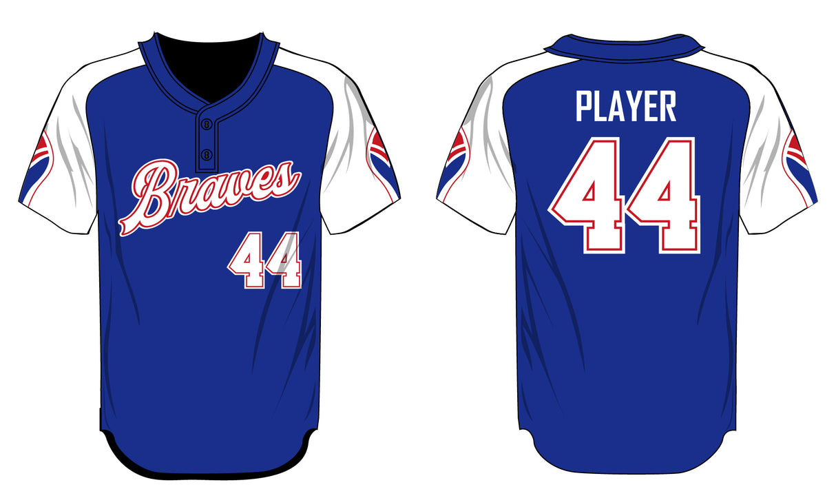League Outfitters Custom Elite Sublimated- Sublimated Two Button Jersey Team Baseball Jerseys