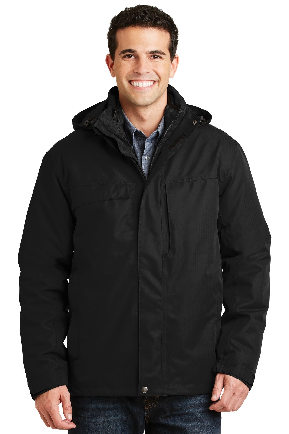 Port Authority Men's Herringbone 3-in-1 Parka - J302 Mens Apparel Jackets & Vests