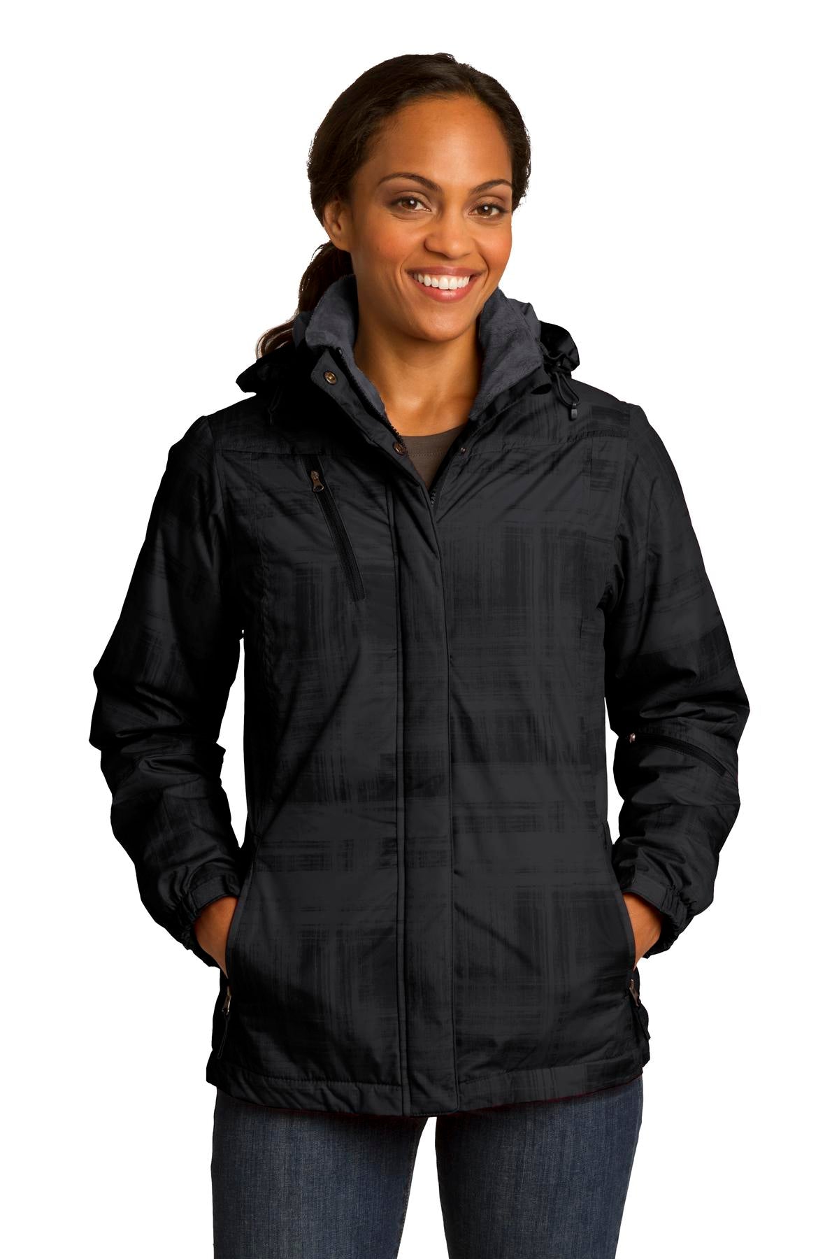 Port Authority Ladies Brushstroke Print Insulated Jacket. L320 Womens Apparel Jackets & Vests