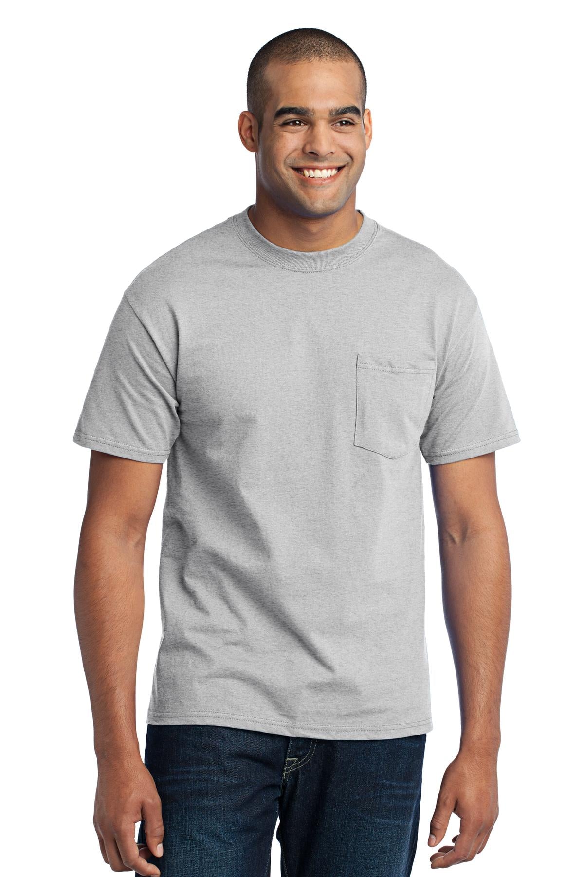 Port & Company Men's Core Blend Pocket Tee. PC55P Mens Apparel Shirts & Tops