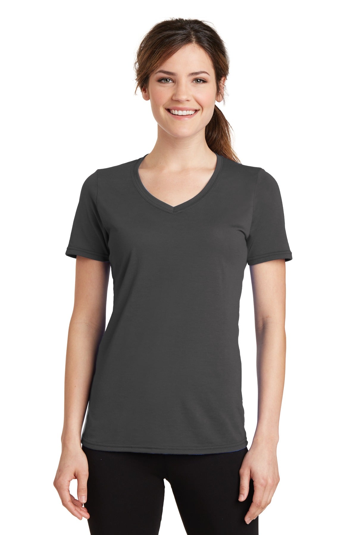 Port & Company Women's Performance Blend V-Neck Tee LPC381V Womens Apparel Shirts & Tops