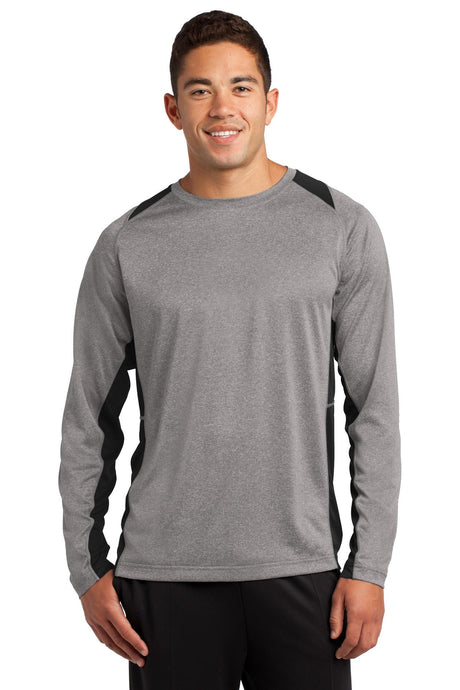 Sport-Tek Men's Long Sleeve Heather Colorblock Contender Tee Mens Apparel Shirts & Tops