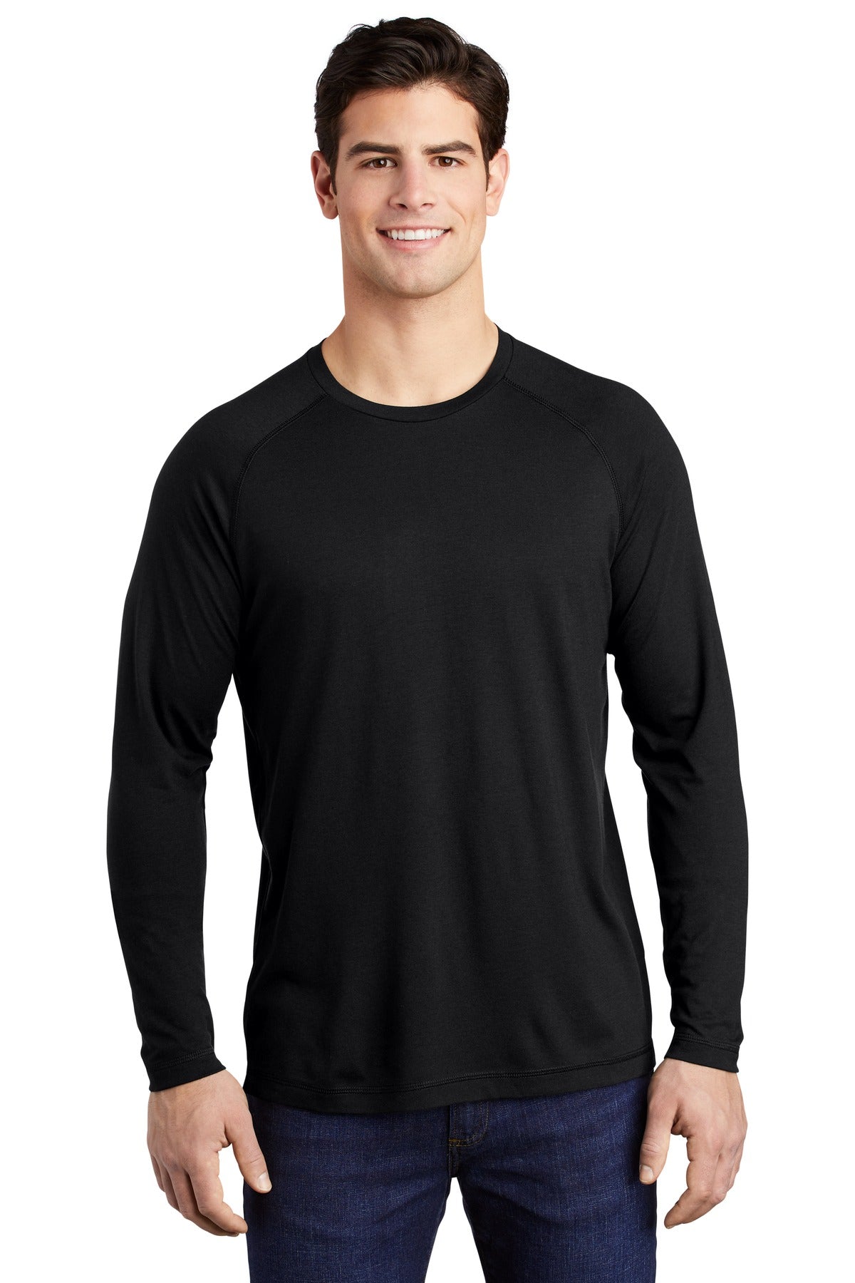 Sport-Tek Men's PosiCharge Long Sleeve Tri-Blend Wicking Raglan Tee Mens Apparel Shirts & Tops