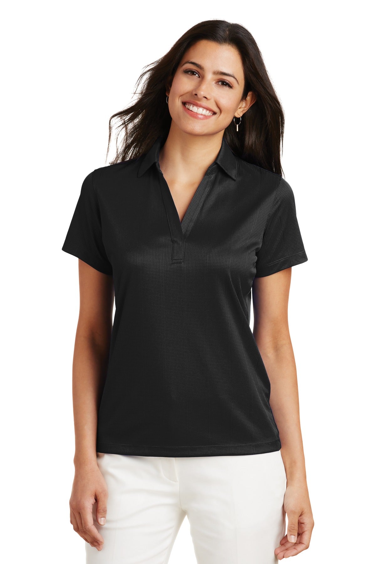 Port Authority Ladies Performance Fine Jacquard Polo. L528 Womens Apparel Shirts & Tops