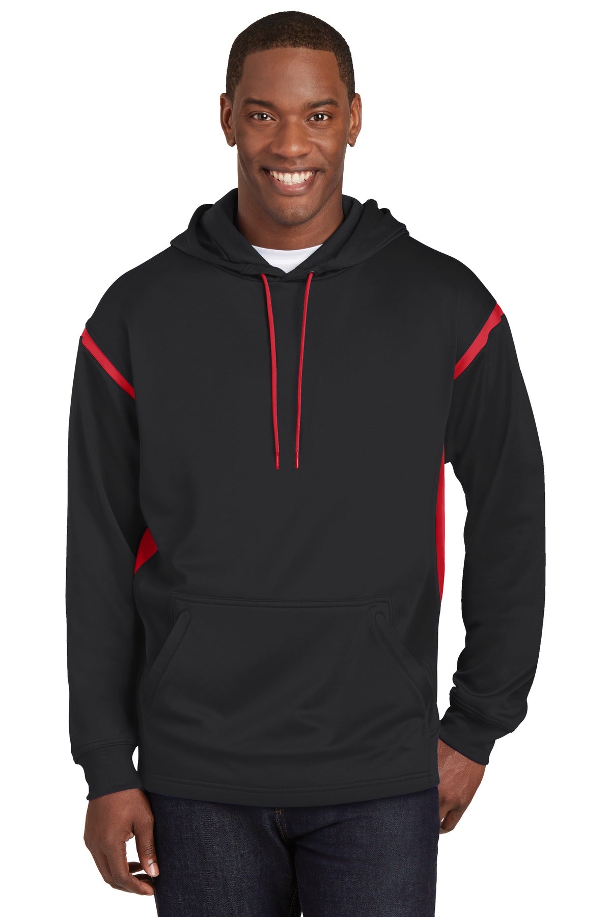 Sport-Tek Men's Tech Fleece Colorblock Hooded Sweatshirt Mens Apparel Sweatshirts & Fleece