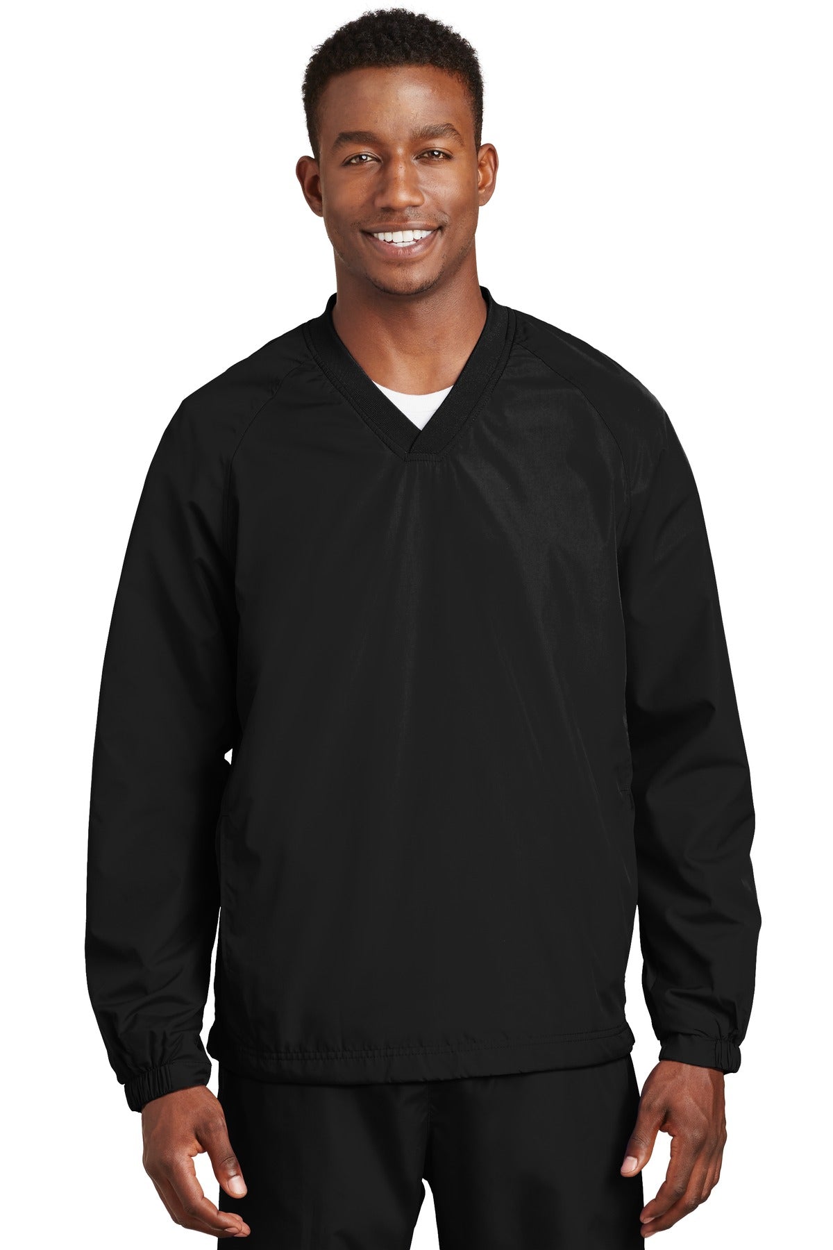 Sport-Tek Men's V-Neck Raglan Wind Shirt Mens Apparel Sweatshirts & Fleece