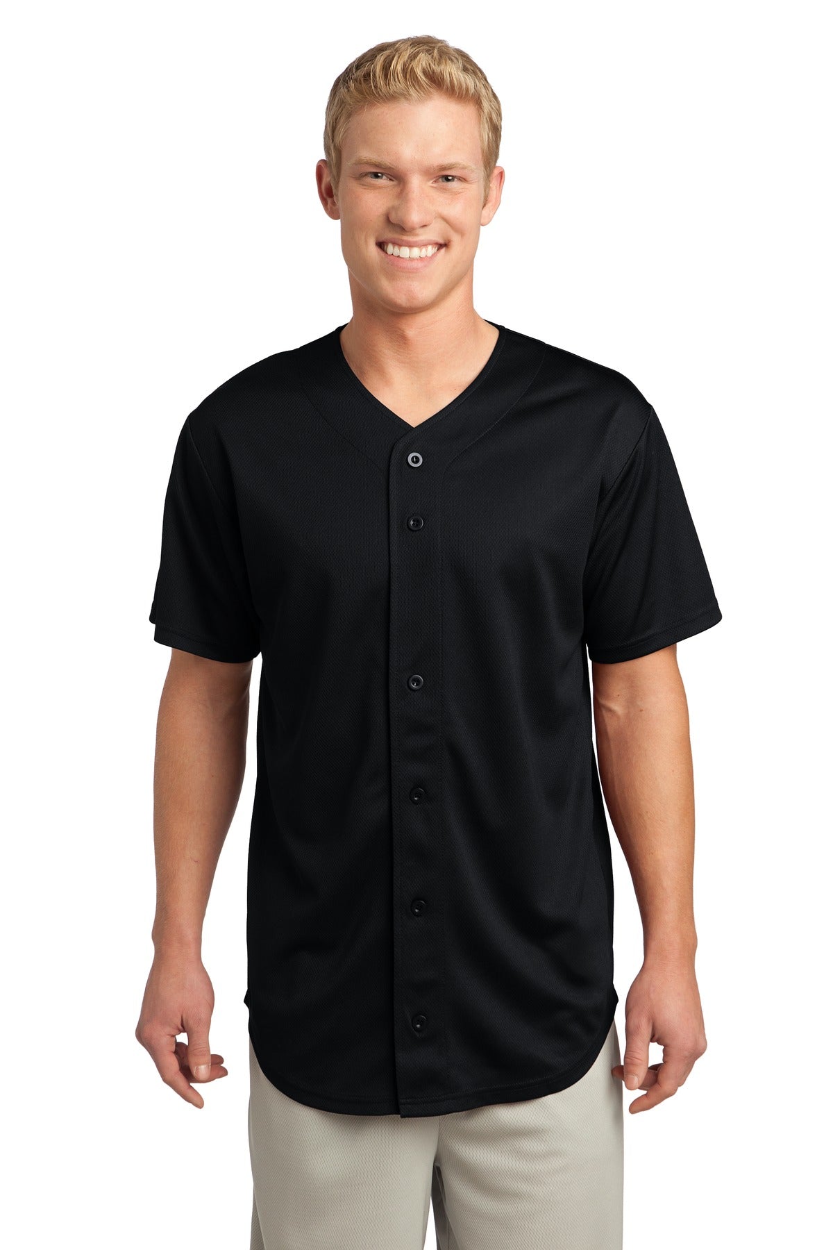 Sport-Tek Men's PosiCharge Tough Mesh Full-Button Jersey Baseball Jerseys Adult
