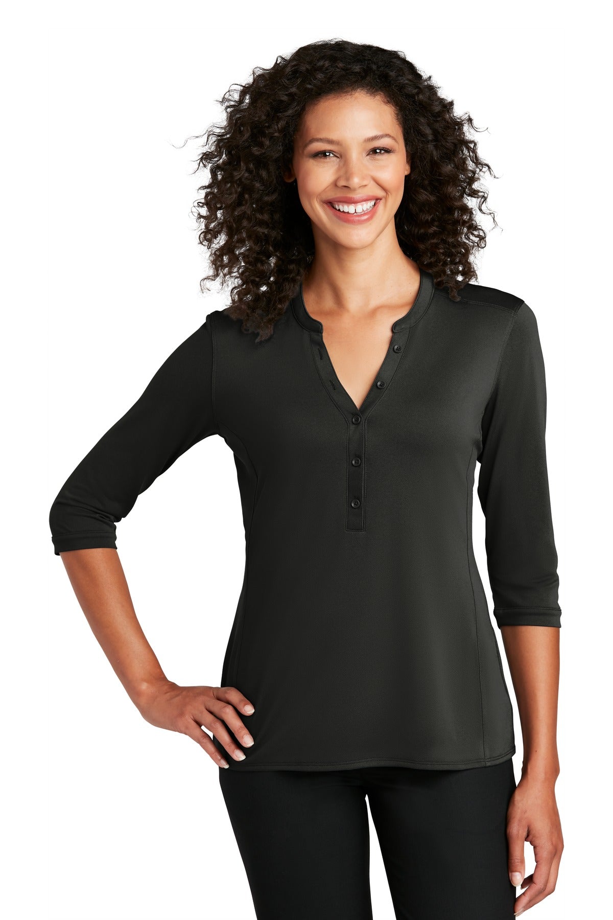 Port Authority Ladies UV Choice Pique Henley LK750 Womens Apparel Shirts & Tops